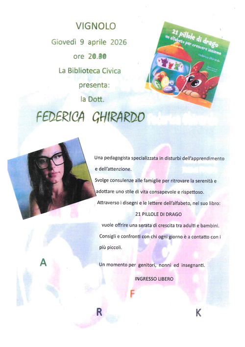 La biblioteca presenta il libro 21 Pillole di Drago di Federica Ghirardo